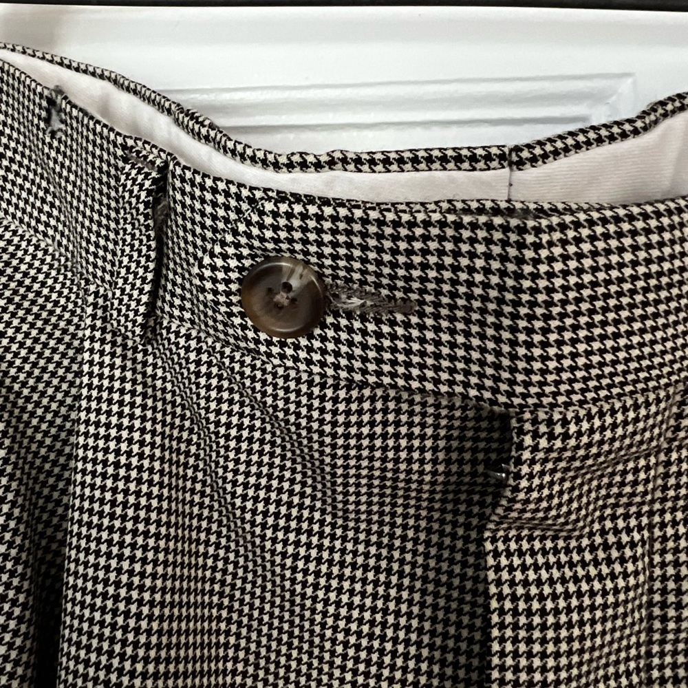 Lauren Ralph Lauren Women’s Houndstooth Dress Pants Vintage Pleated Wool Slacks - Picture 6 of 11